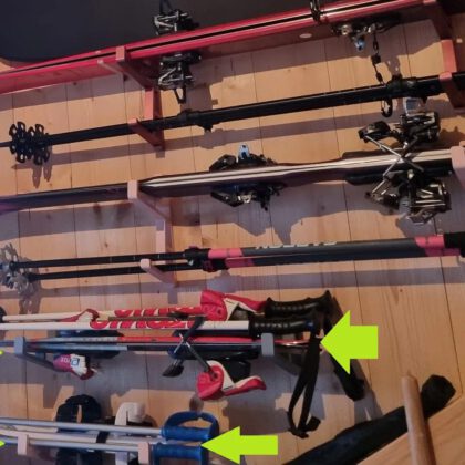 Ski holder / ski hook - wall mounting (upper hook REMIX)